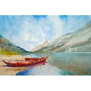 Shaima Umer, 14 x 21 Inch, Water Color on Paper, Seascape Painting, AC-SHA-049